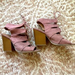 Charlotte Russe pink block heel wedges